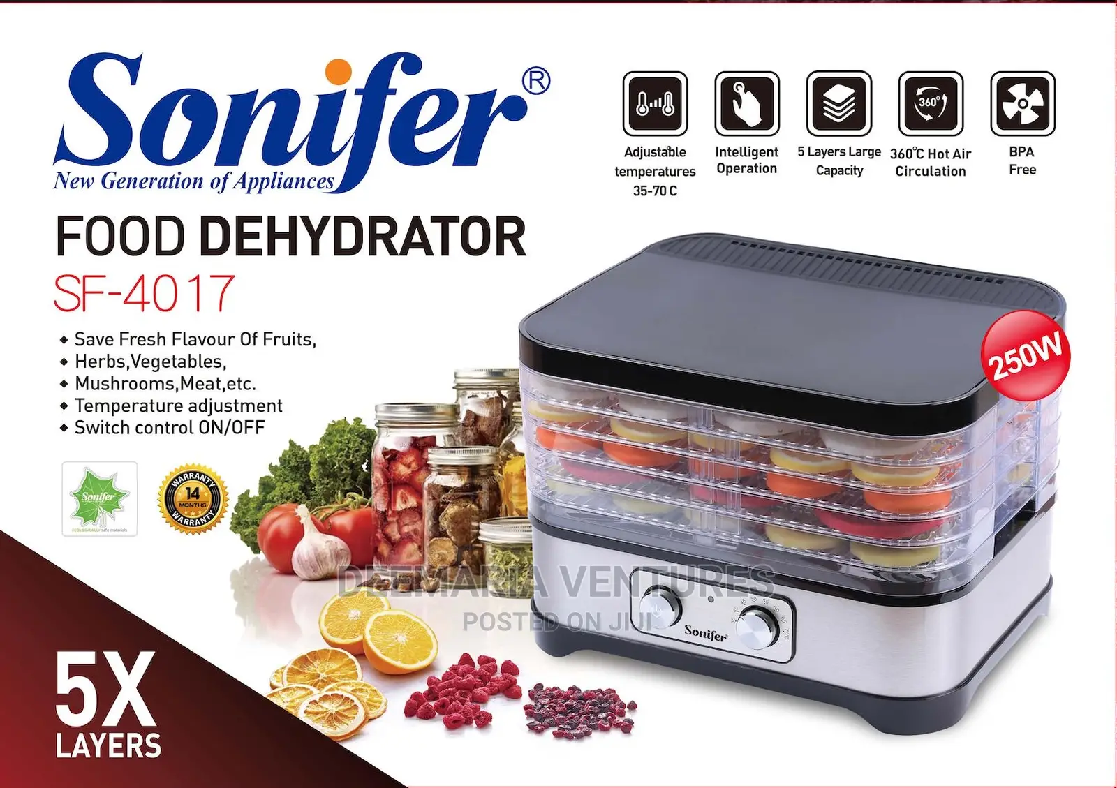Sonifer Food Dehydrator Sf-4017