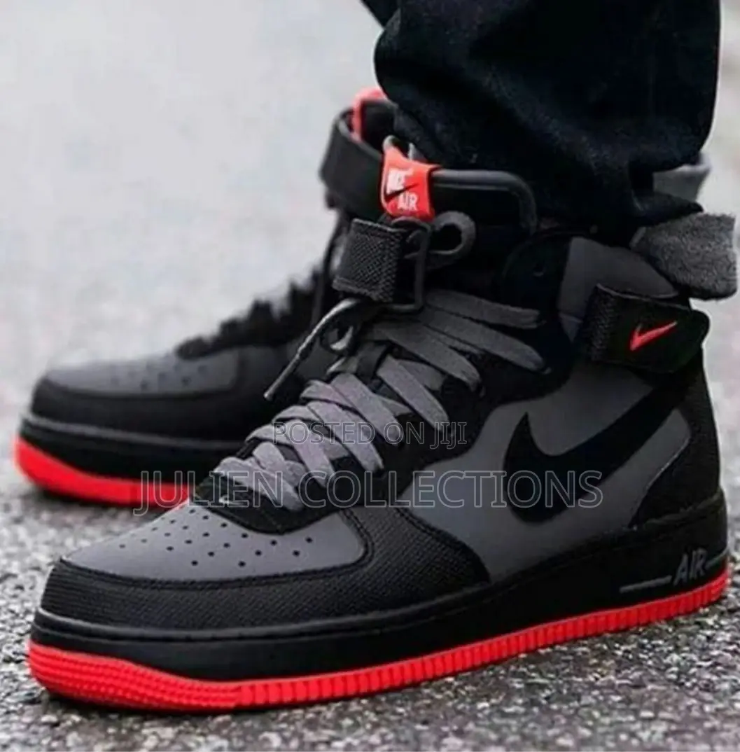 Nike Air Force 2 Long Black Grey and Red