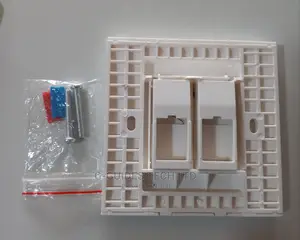 Avp Double Faceplate With Keystone Jack, Double Wall Socket