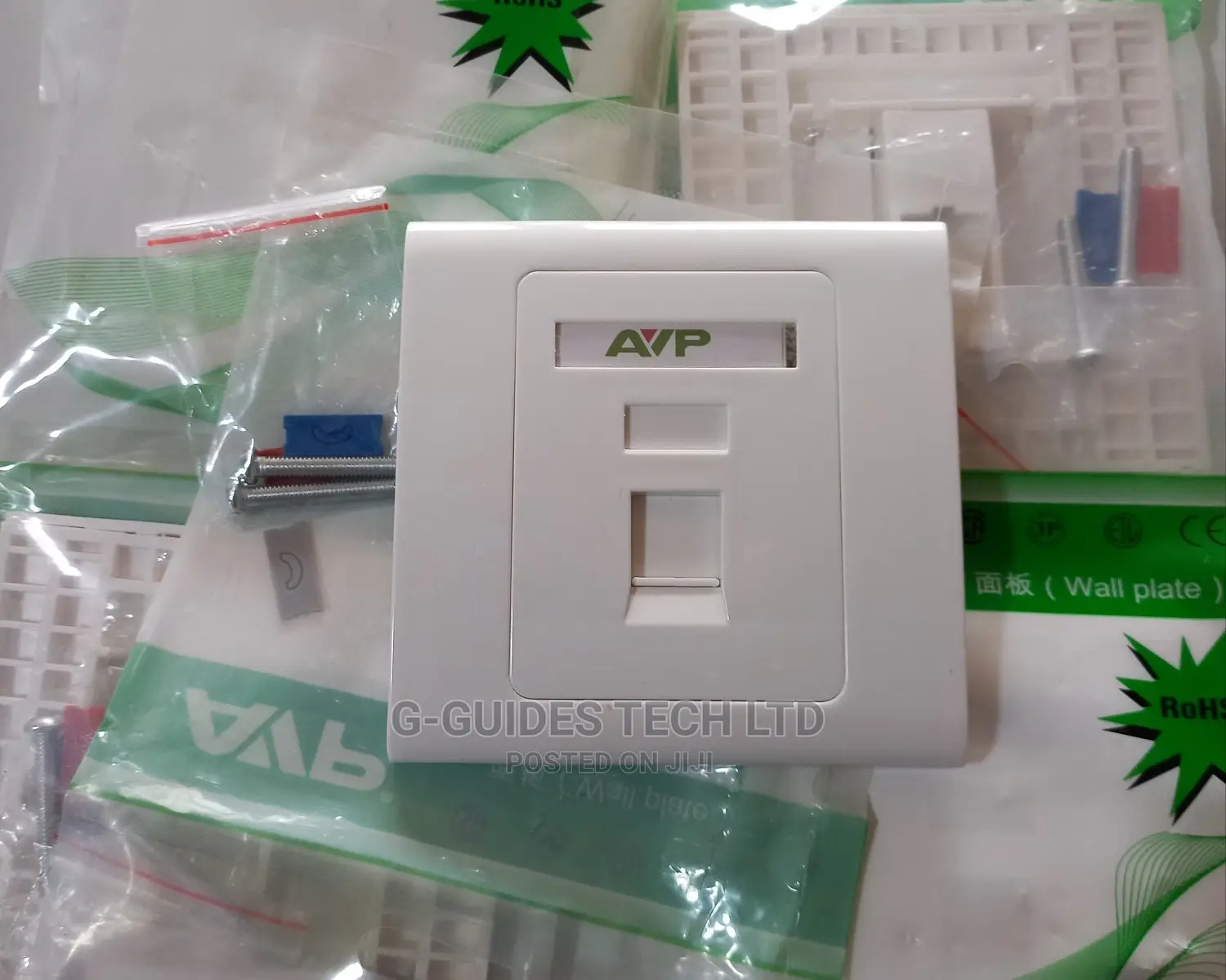 Avp Single Faceplate With Keystone Jack, Single Wall Socket