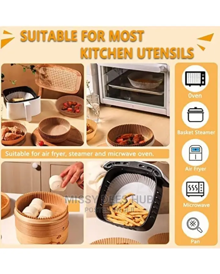 Air Fryer Grease-Proof Paper Liner - 50pcs