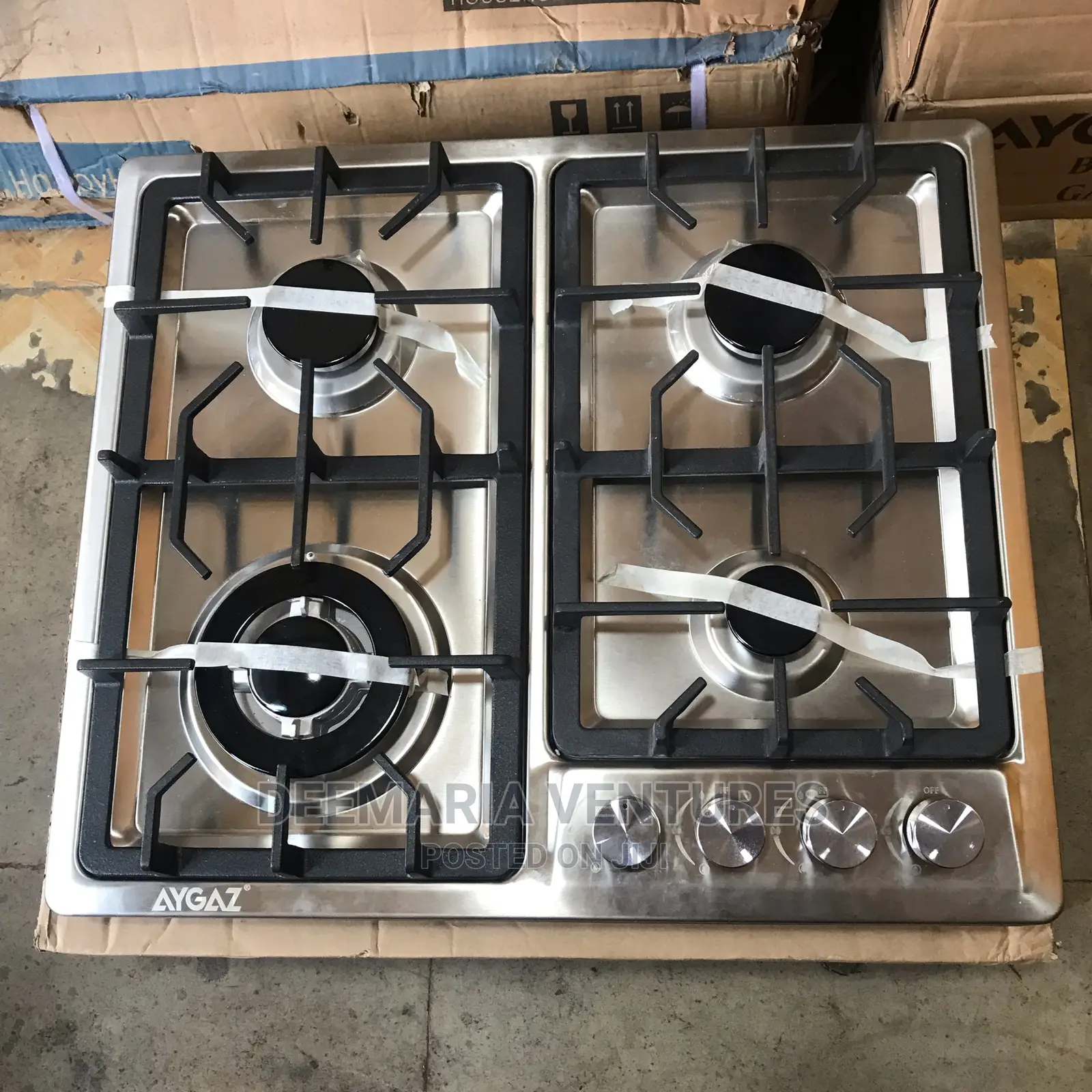 AYGAZ Built in 4 Burner Auto Ignition Stainless Top Gas Hob