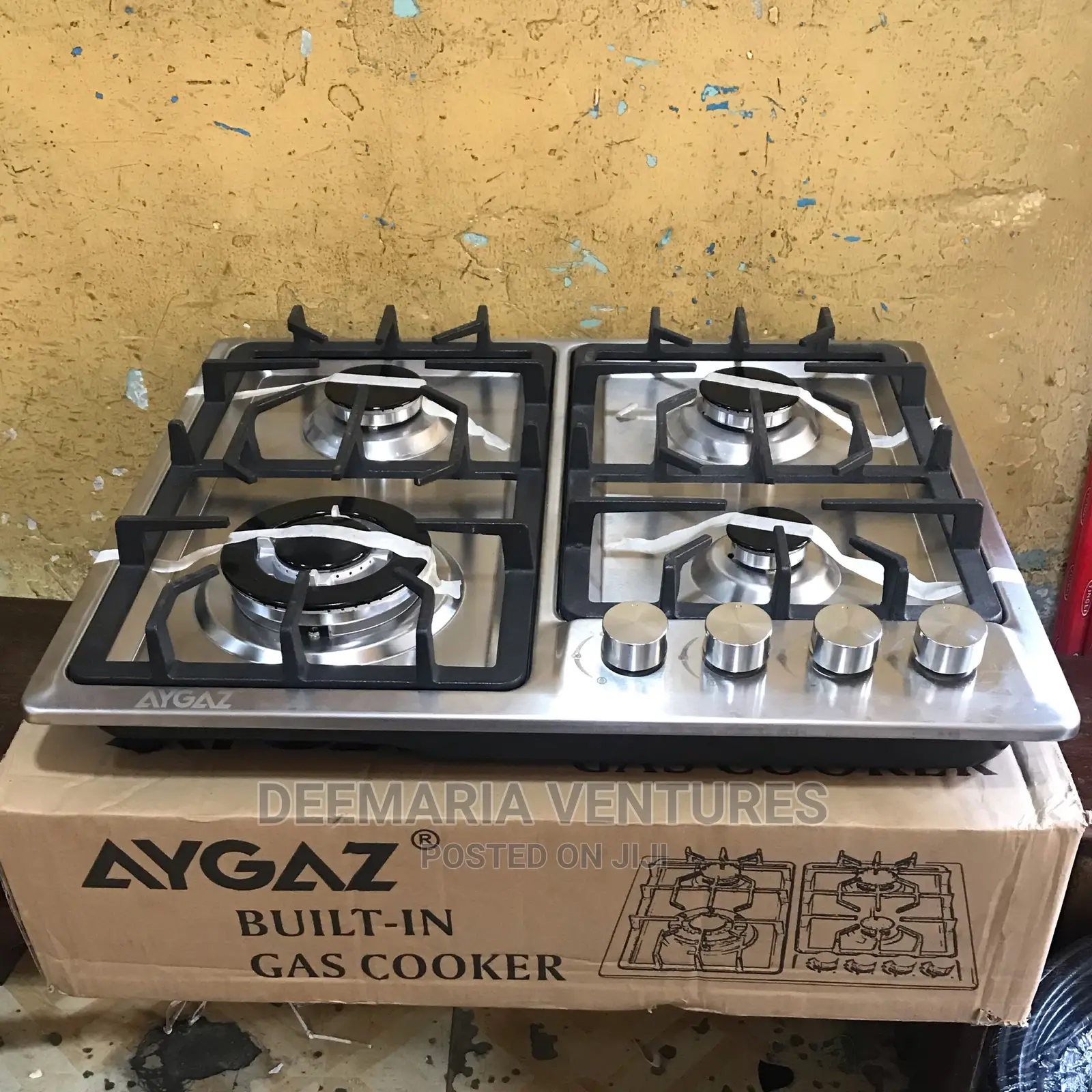 AYGAZ Built in 4 Burner Auto Ignition Stainless Top Gas Hob