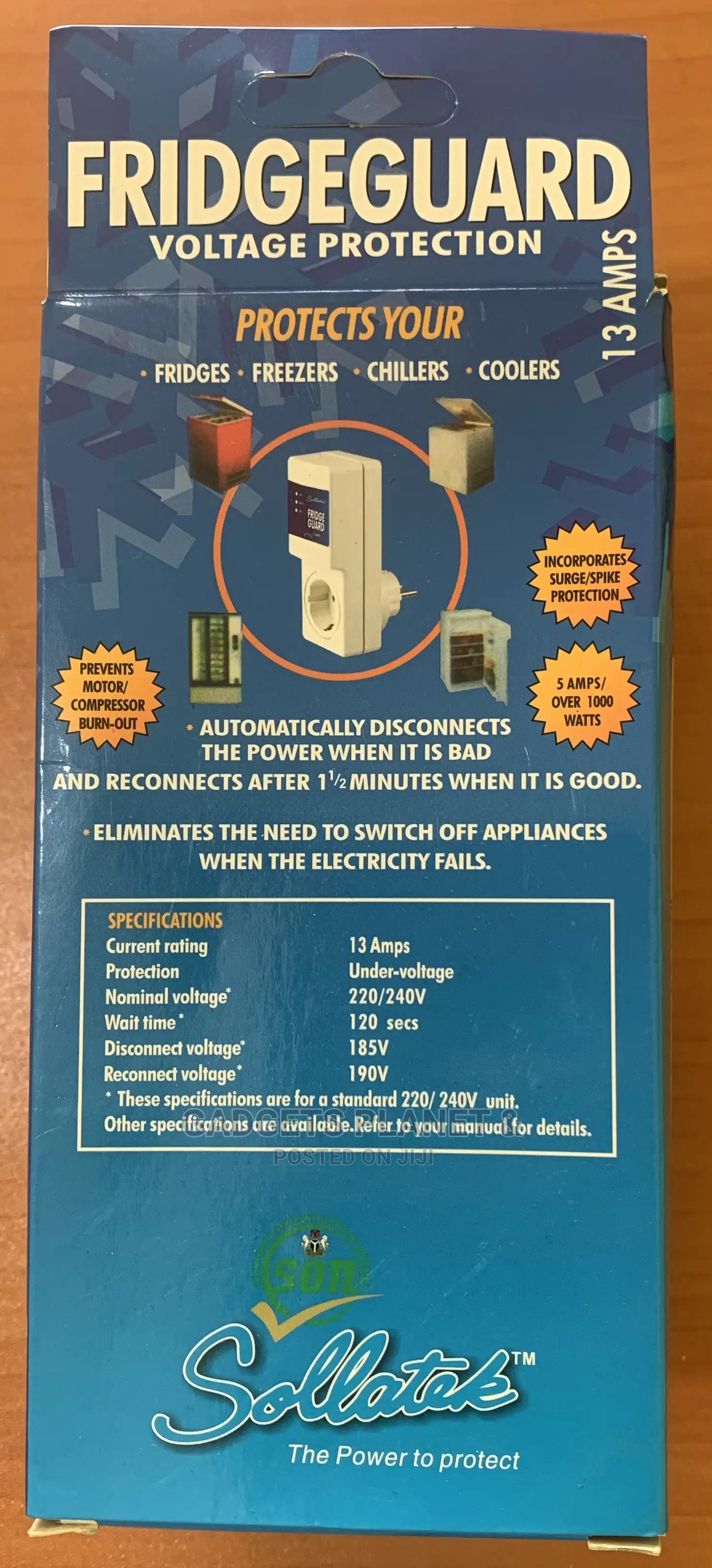Sollatek Fridge Guar Voltage Protection - 13amps
