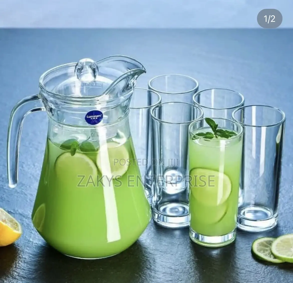 Drinking Glass Jug Set 7pcs