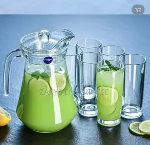 Drinking Glass Jug Set 7pcs