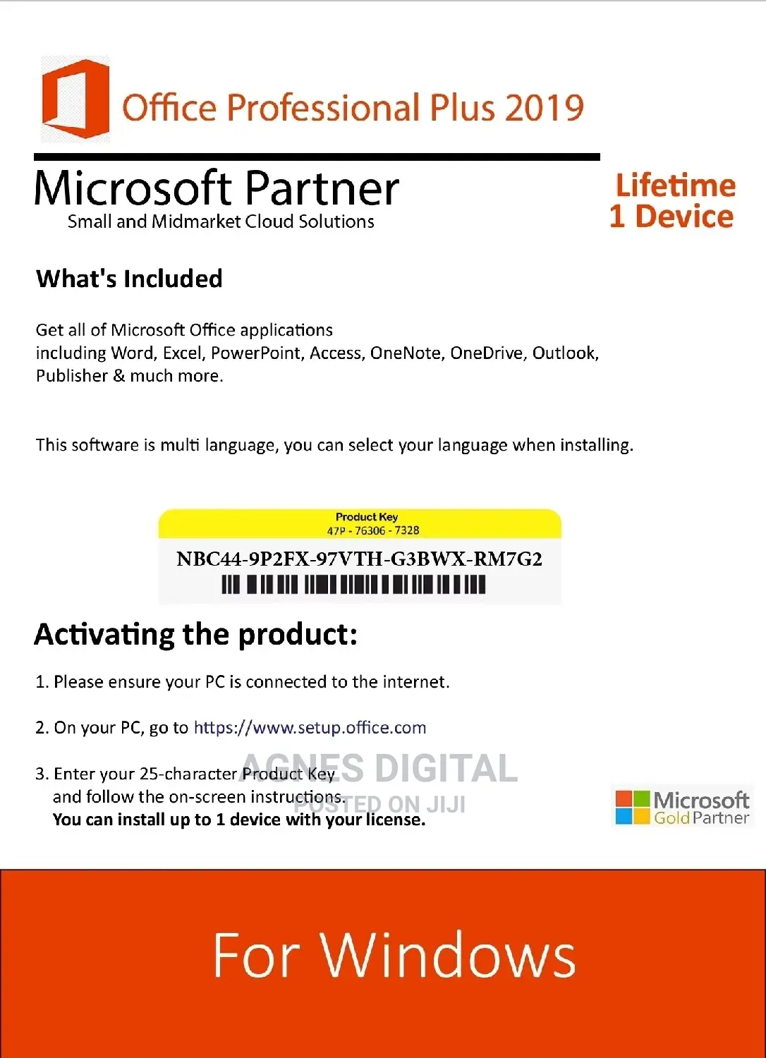 Office 2019 Professional License (Windows) 1PC