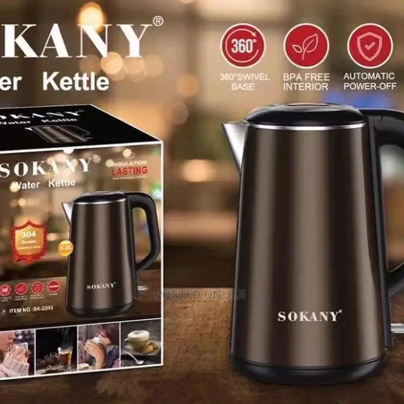 High Quality Sokany 2.2L Black Kettle