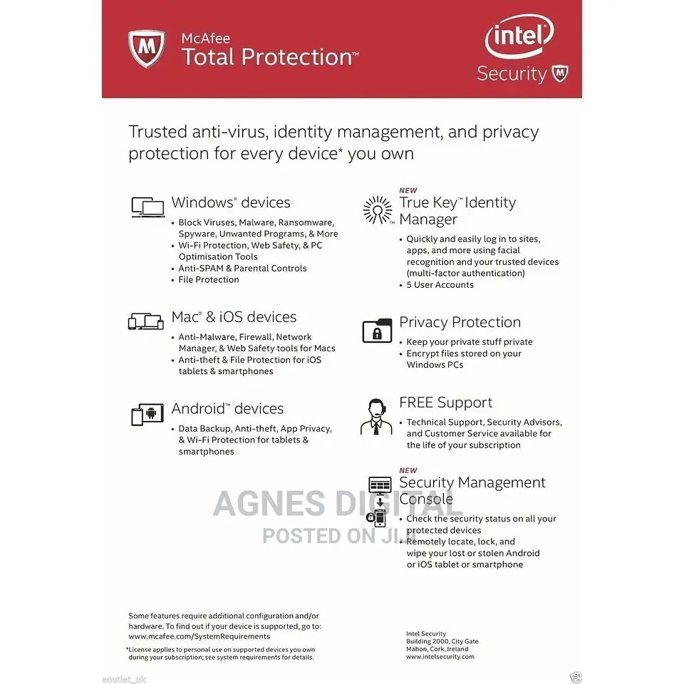 McAfee Total Protection 2025 License for 5pc 1yr