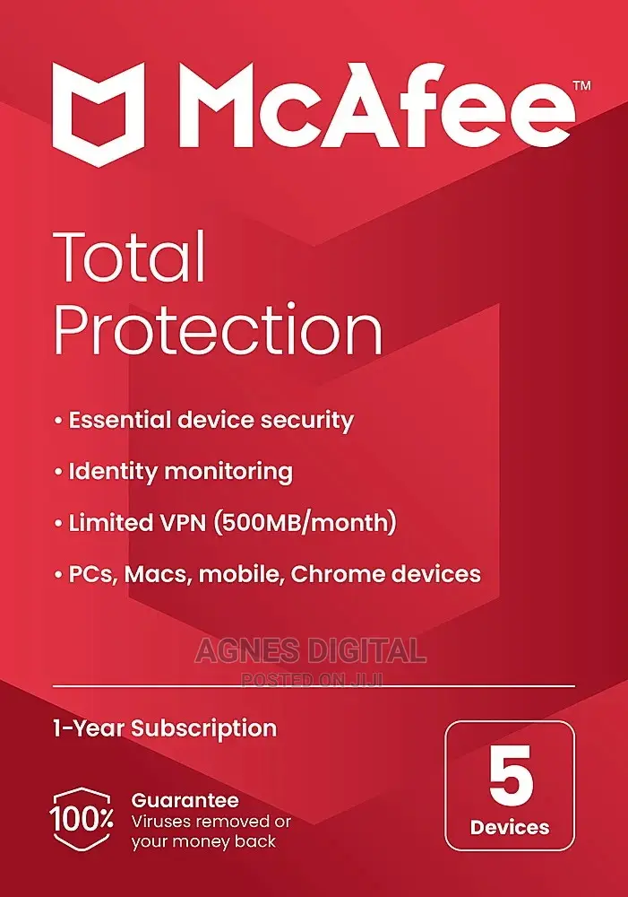 McAfee - Total Protection (5 Devices) (1-Year Subscription)