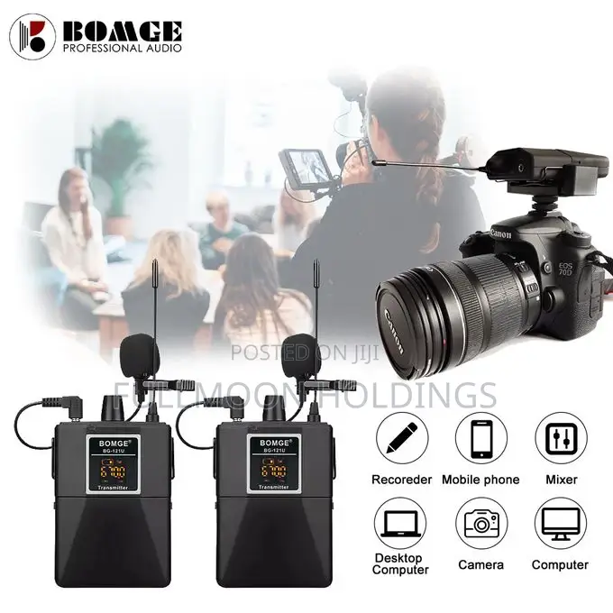 Professional Dual UHF Wireless Lavalier Lapel Microphone