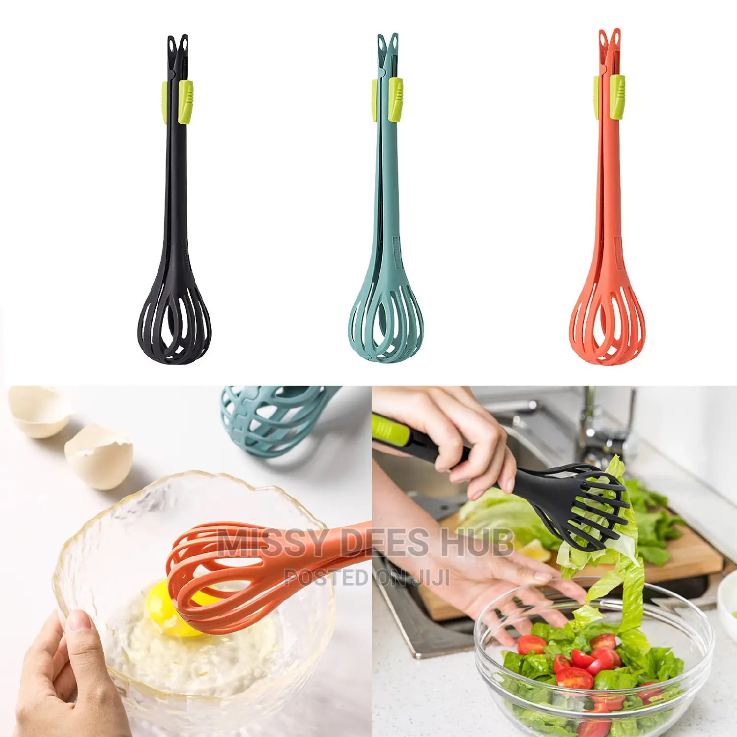 Multifunctional Plastic Tongs/ Egg Beater