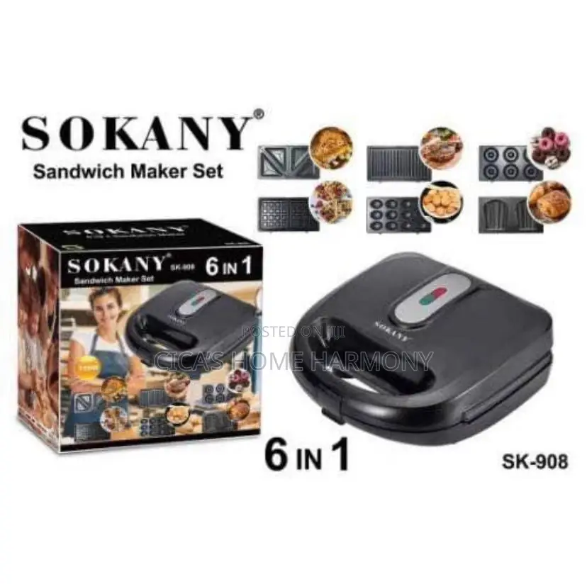 Sokany 6in1 Sandwich Set for Grills, Toasting and Waffle