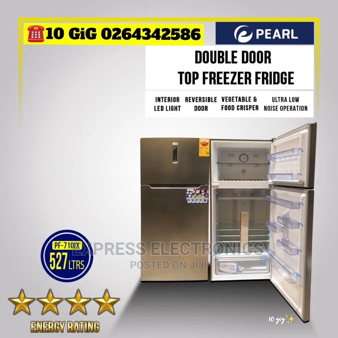 Awesome Pearl 527 Litres Dd Top Freezer Fridge [Pf-710ix]