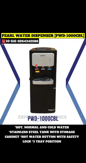 Pearl PWD-1000CBL Water Dispenser With Fridge - Black