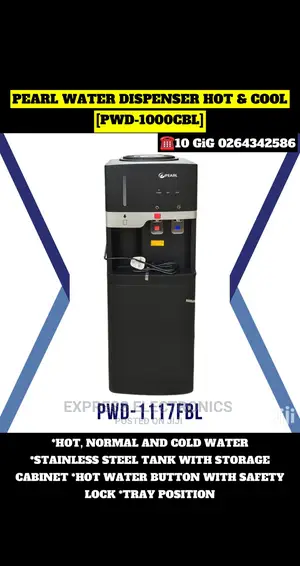 Quality Pearl Water Dispenser With Fridge –Black PWD-1117FBL