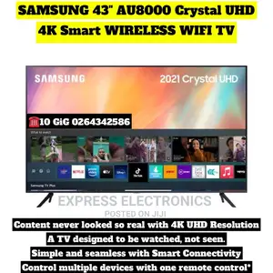 Samsung 43” AU8000 Crystal UHD Smart Wireless Wi-Fi Tv