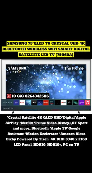 Samsung 75”QLED Tv Crystal UHD Bluetooth Smart Digital