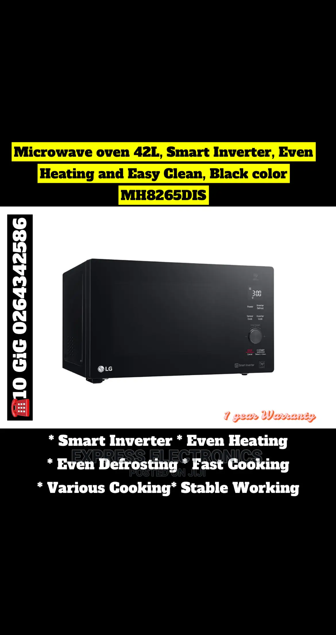 LG Neocheftm 42L Microwave Oven With Grill MH8265DIS