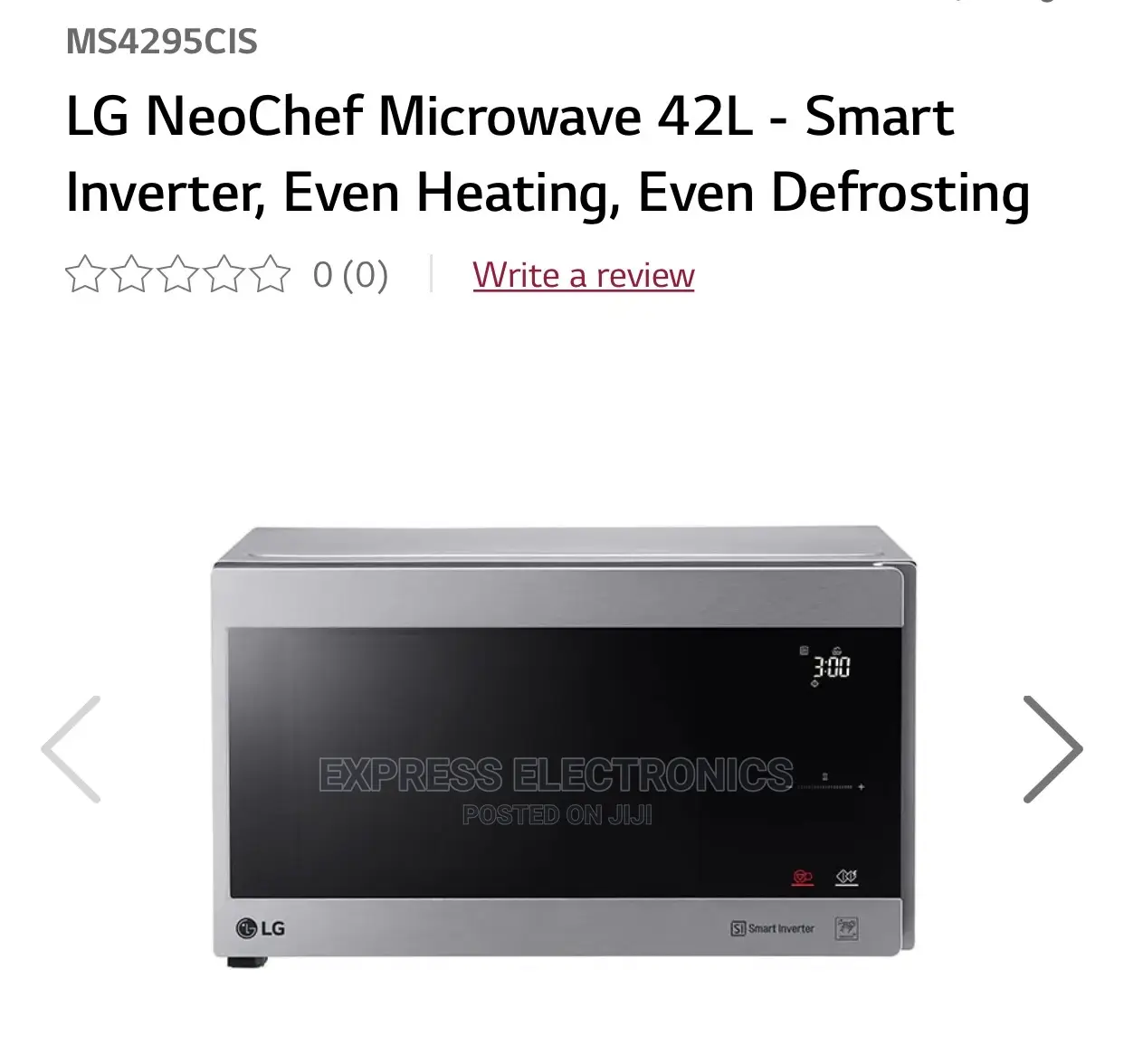LG MS4295CIS 42 Litres Solo Neochef Smart Inverter Microwave