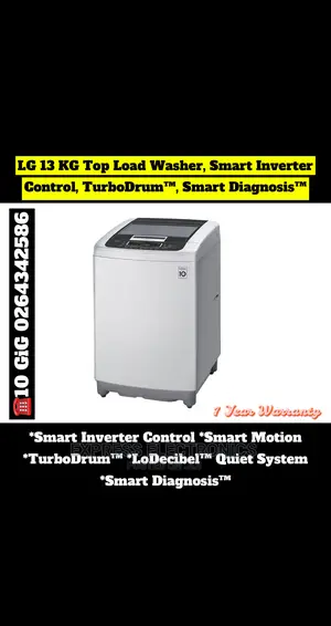 LG 13kg, Smart Inverter Top Load Washing Machine -T1369nehtf