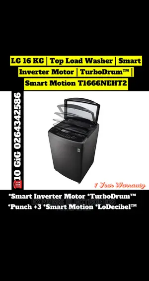 Best LG T1666NEHT2 Top Load Washing Machine, 16KG - Black