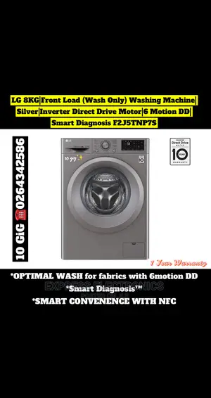 LG Front Load 8kg, Washing Machine Inverter Direct F2J5TNP7S
