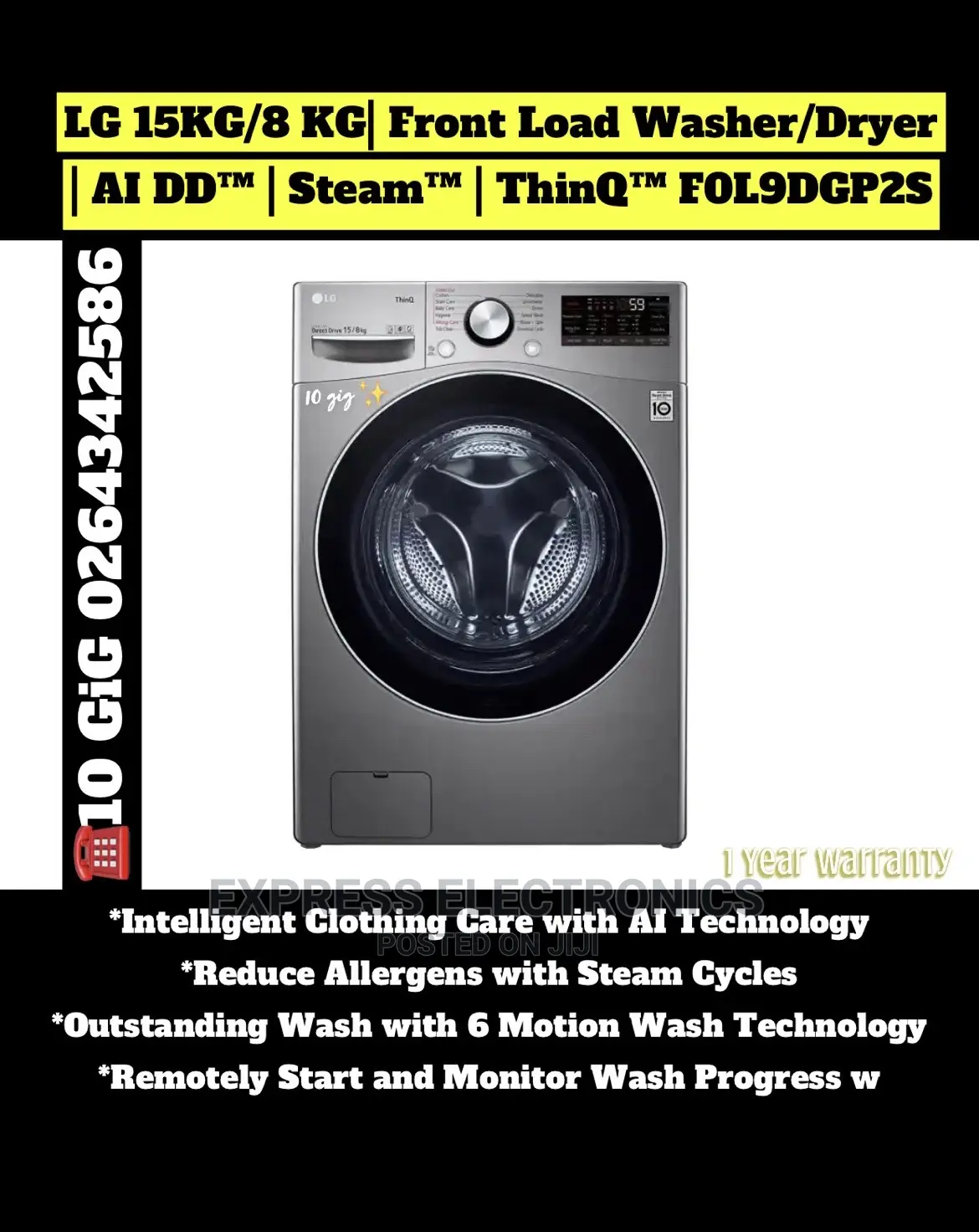 F0L9DGP2S COPY MODEL NAME 15kg/8 Kg Front Load Washer/Dryer