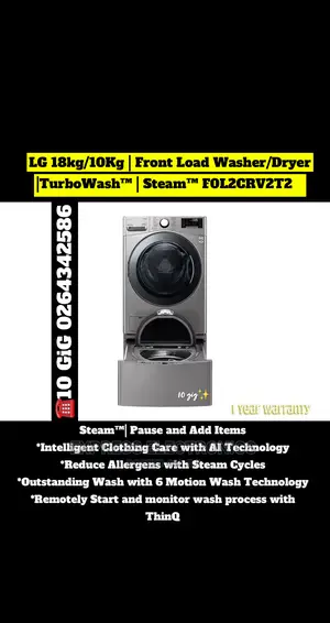 LG F0L2CRV2T2C 18KG Dry 10KG Front Load Washer Dryer