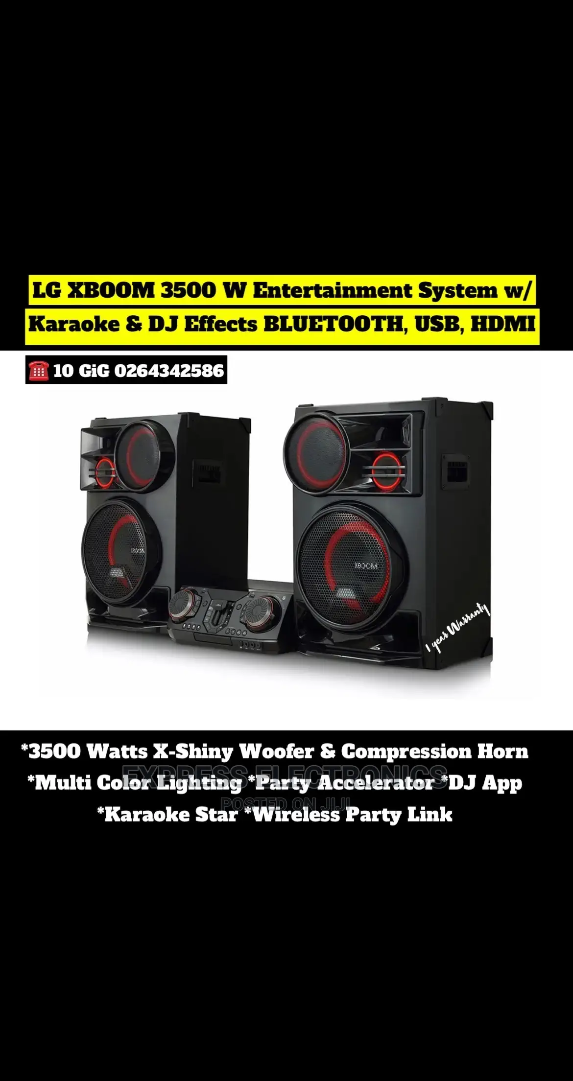 LG XBOOM 300W Hi-Fi Shelf System With BT Connectivity