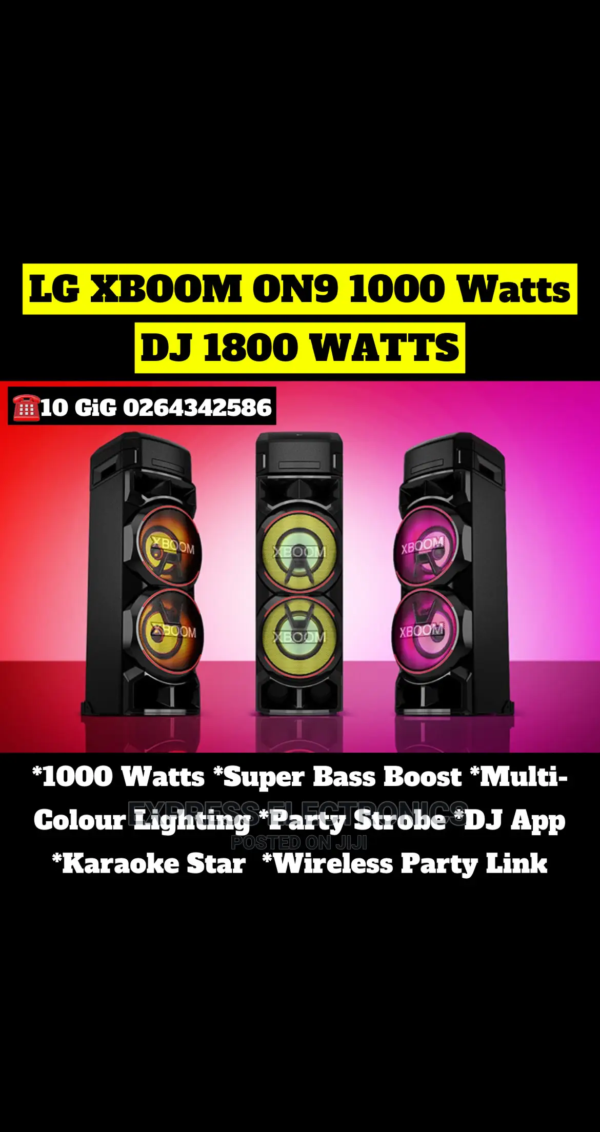 LG XBOOM ON9 the All-In-One for Party Sound Super Bass Boost
