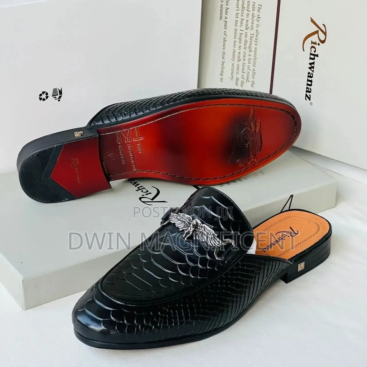 Black Brown Half Shoe