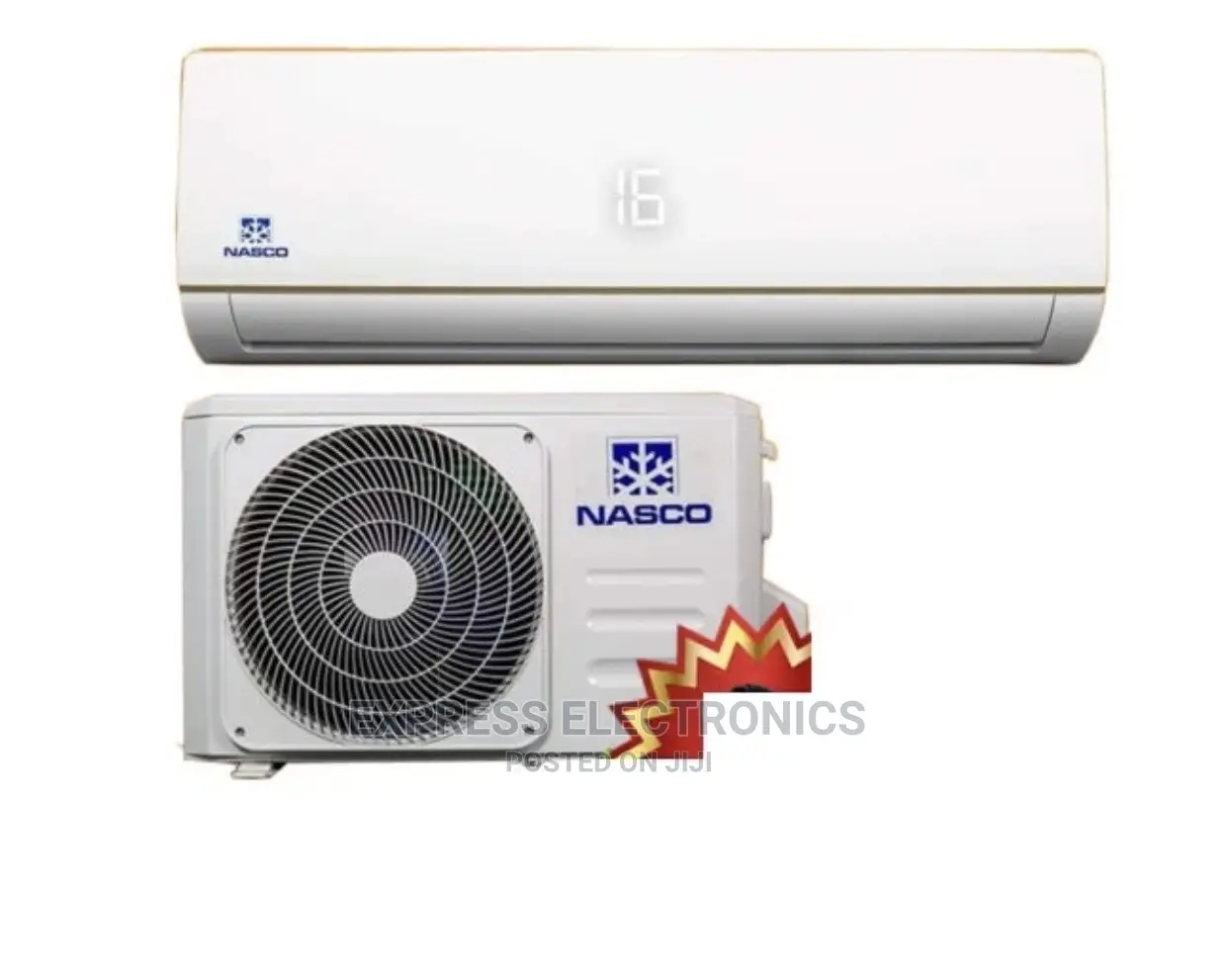 Nasco Split Air Conditioner White 1.5hp+ Free Wall Mount