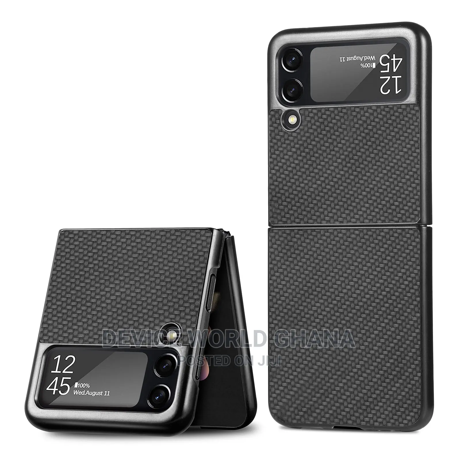 Carbon Fiber Pattern Case for Samsung Z Flip7, 6 5 4 3 2