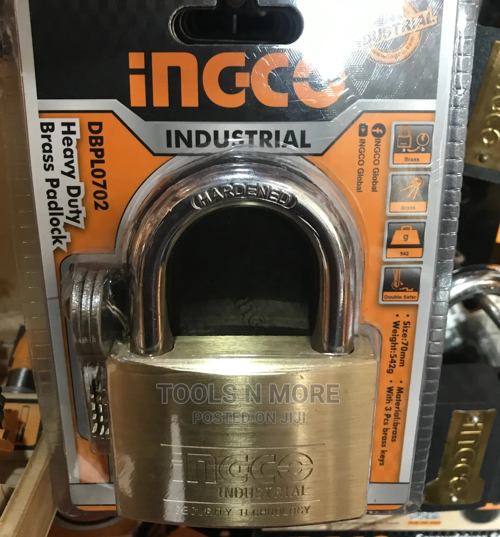 INGCO HEAVY DUTY Brass Padlock (70mm)