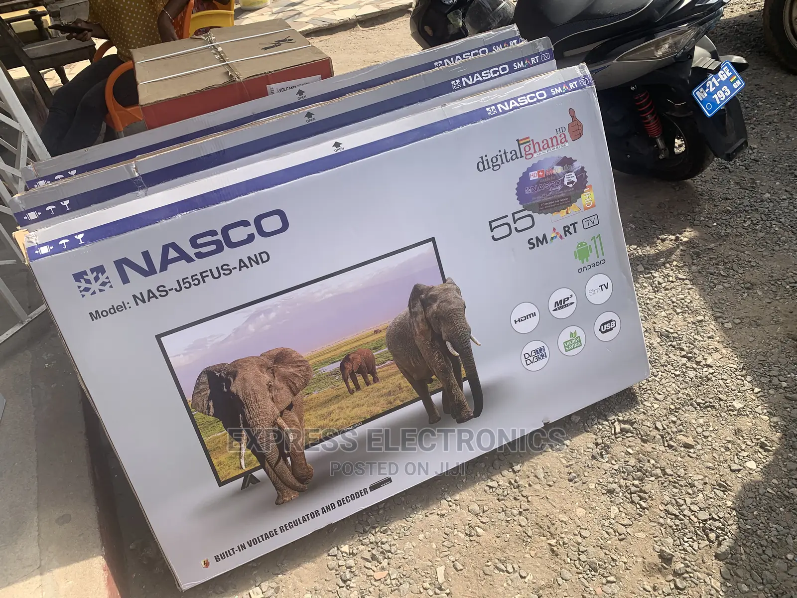 For Bigger Halls Nasco 55”Smart UHD Bluetooth Sat TV