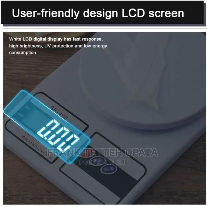 10000g LCD Digital Kitchen Tool Food Weighing Scales -White