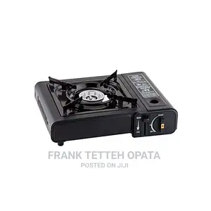 Portable Gas Burner + 2 Gas Refill Cans-Black