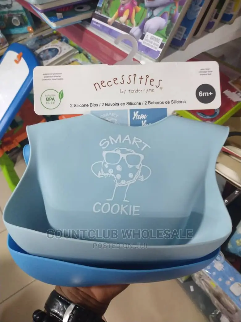 Necessities 2 Silicone Bibs (Bpa Free)