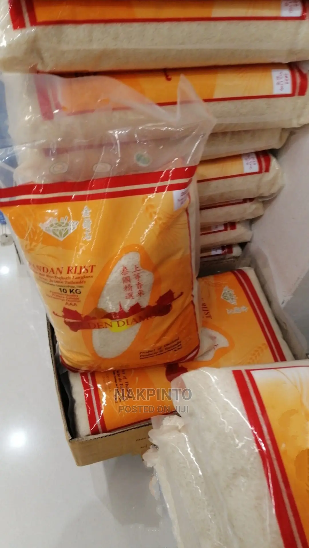 Golden Diamond Pandan Rijst Whole (Thai Hom Mali) AAA 10kg