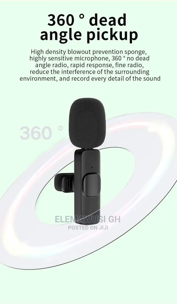 Wireless Lapel Mic for iPhone and Android (2in1)