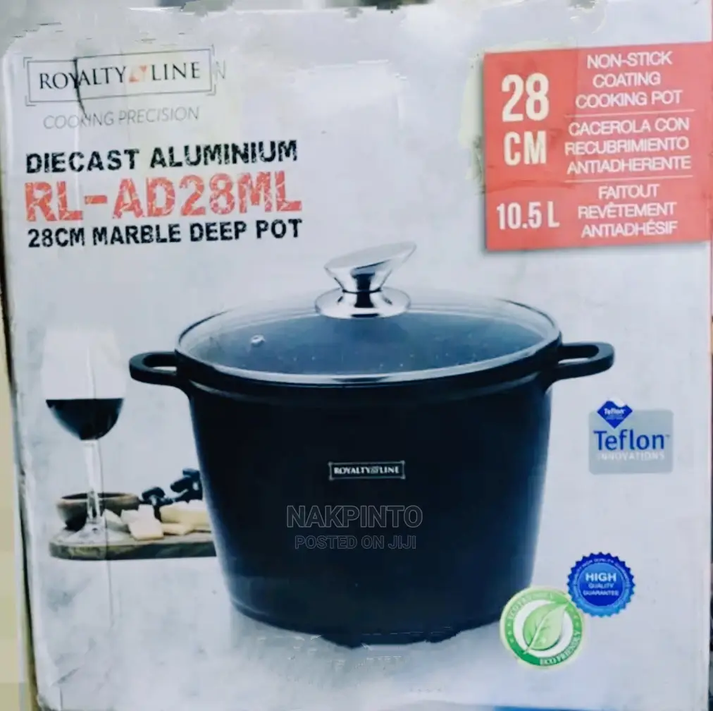 Deep Stock Pot With Glass Lid - 28cm