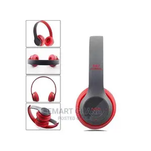 47 Folding Wireless Bluetooth Headphone - Grey/Red