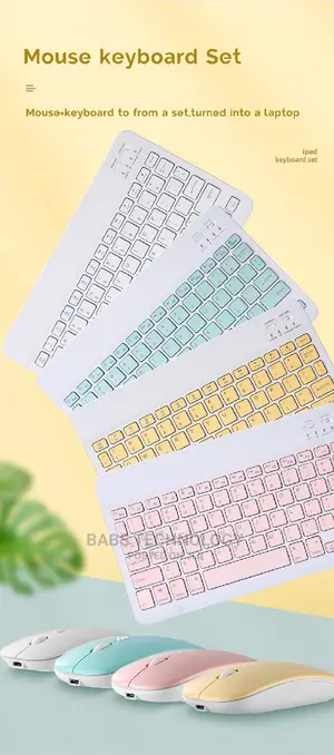 10 Inches Rechargeable Bluetooth Keyboard and Mouse Combo