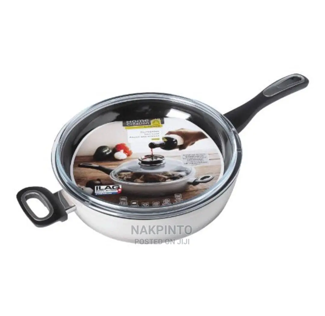 Sauté Pan With Glass Lid. High Quality Frying Pan