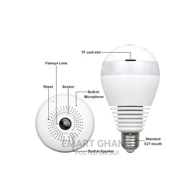 Hd 1080p Smart 360 Degree Security CCTV Light Bulb - White