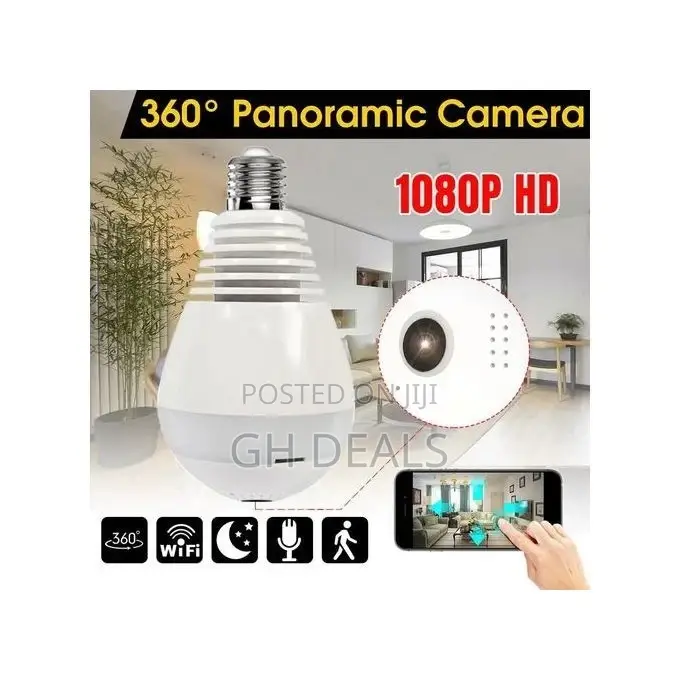 Hd 1080p Smart 360 Degree Security CCTV Light Bulb - White
