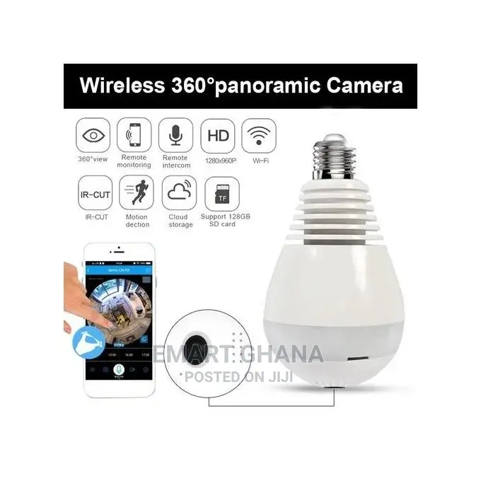 Hd 1080p Smart 360 Degree Security CCTV Light Bulb - White
