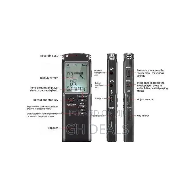 Dual Capacitor Noise Reduction Mp3 Digital Recorder
