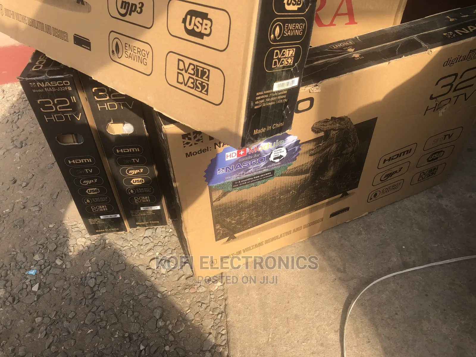 NASCO 32" LED Satellite TV -NAS-J32FB With 2x Stands